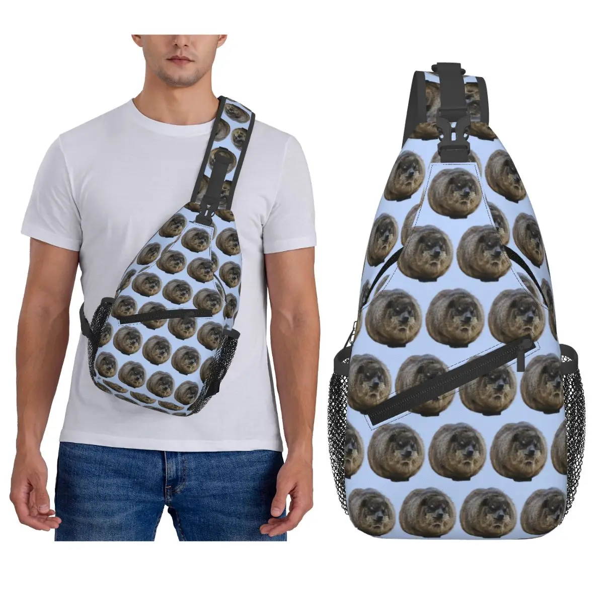 

Rock Hyrax Coquette Or Croquette Chest Bag Men Sling Crossbody Backpack Chest Bag Traveling Hiking Daypack Shoulder Bag