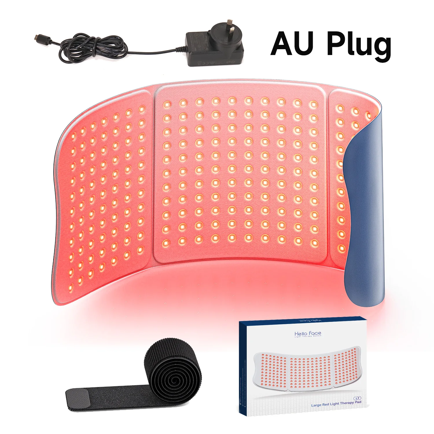 Roodlichttherapiekussen 660nm 850nm voor verlichting van lichaamspijn, grote 30x12inch mat met timer - Hello Face L7 Tri-Chip nabij infrarood