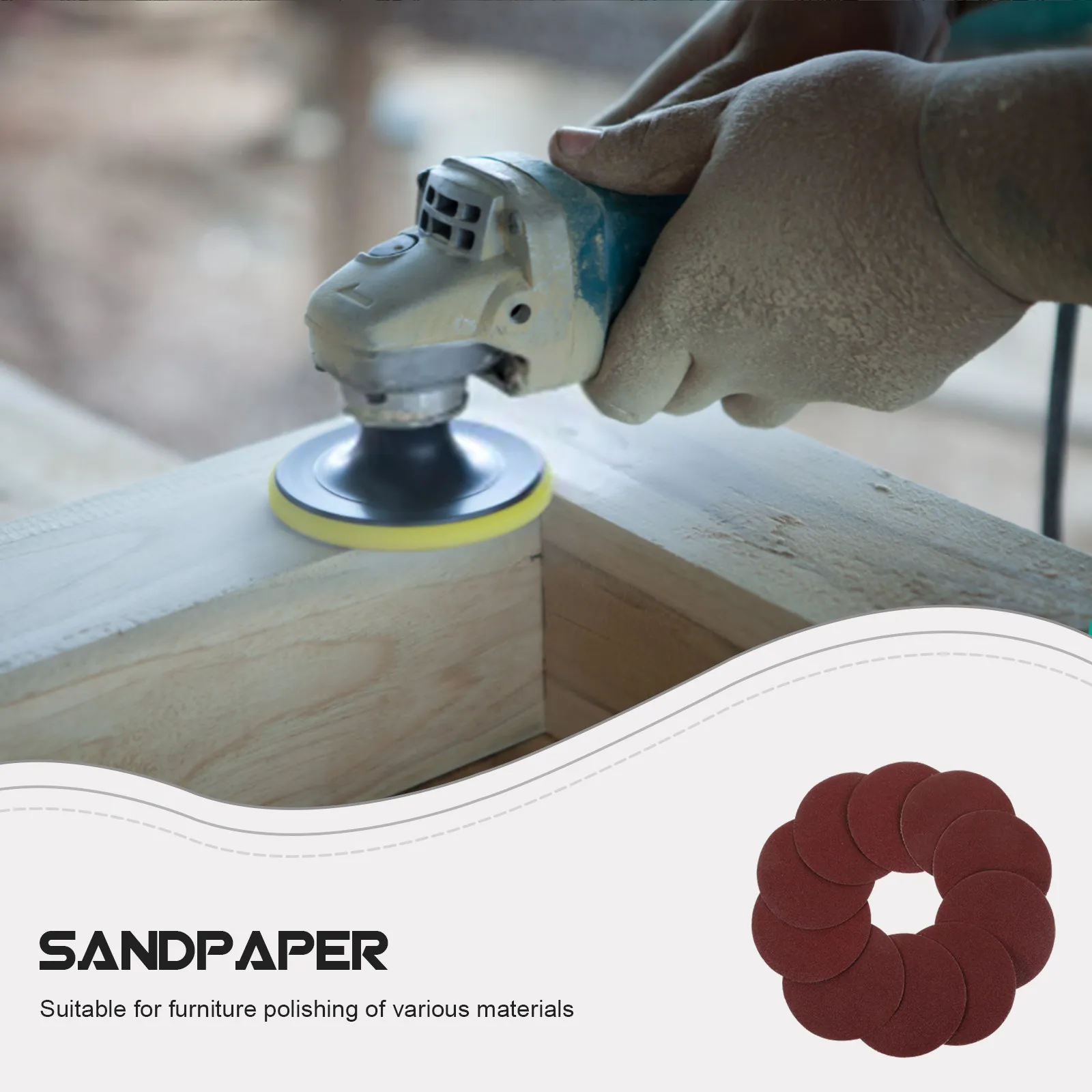 

50Pcs Flocked Sanding Discs Aluminum Oxide Self-Adhesive Sandpaper Pads for Coarse Grinding Deburring Wood Metal Plastic