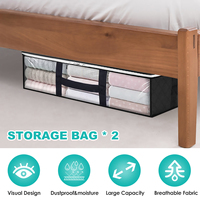 L 2Pcs Under Bed Storage Bags 40L Large Capacity Underbed Storage Containers with Reinforced Handles Foldable Quilt Storage