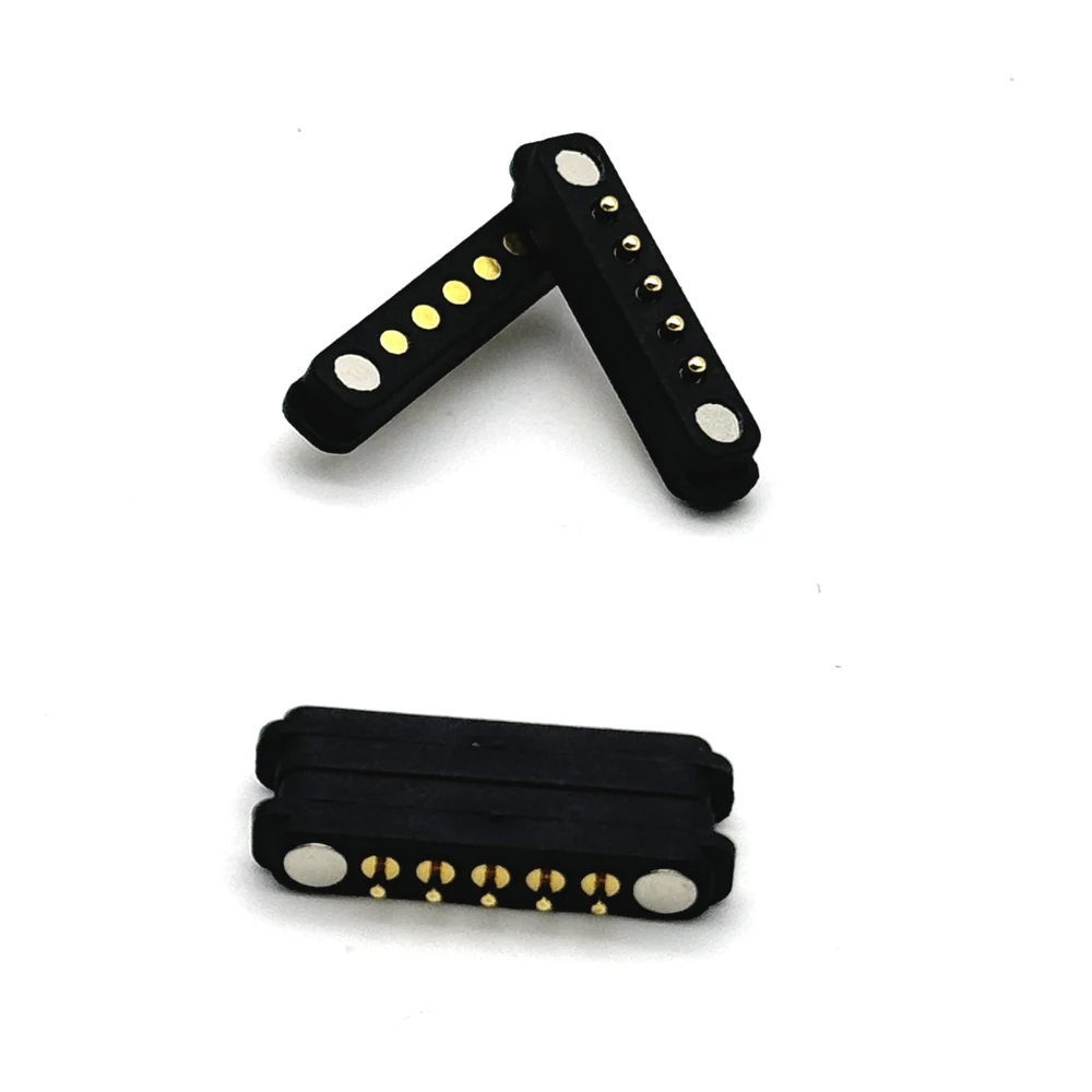 100Pair 5Pin spacing 2.54mm DC Magnetic Pogo Pin Connector Pogopin Male Female Spring Loaded Waterproof DC Power Socket