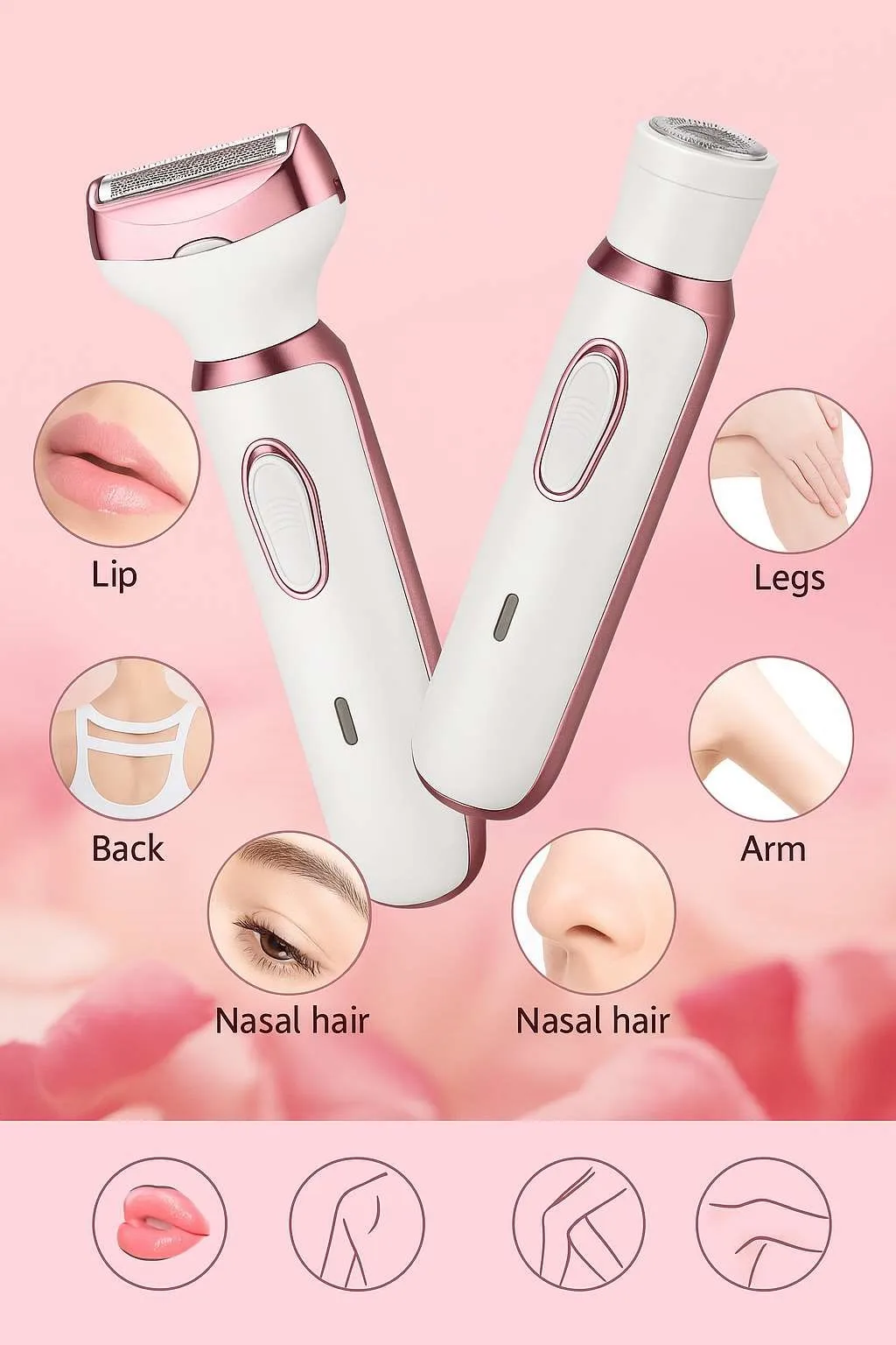 

4 в 1, бритва для удаления волос для женщин, электрическая бритва, безболезненное USB-аккумуляторное устройство для ног, лица, бикини, рук, подмышек