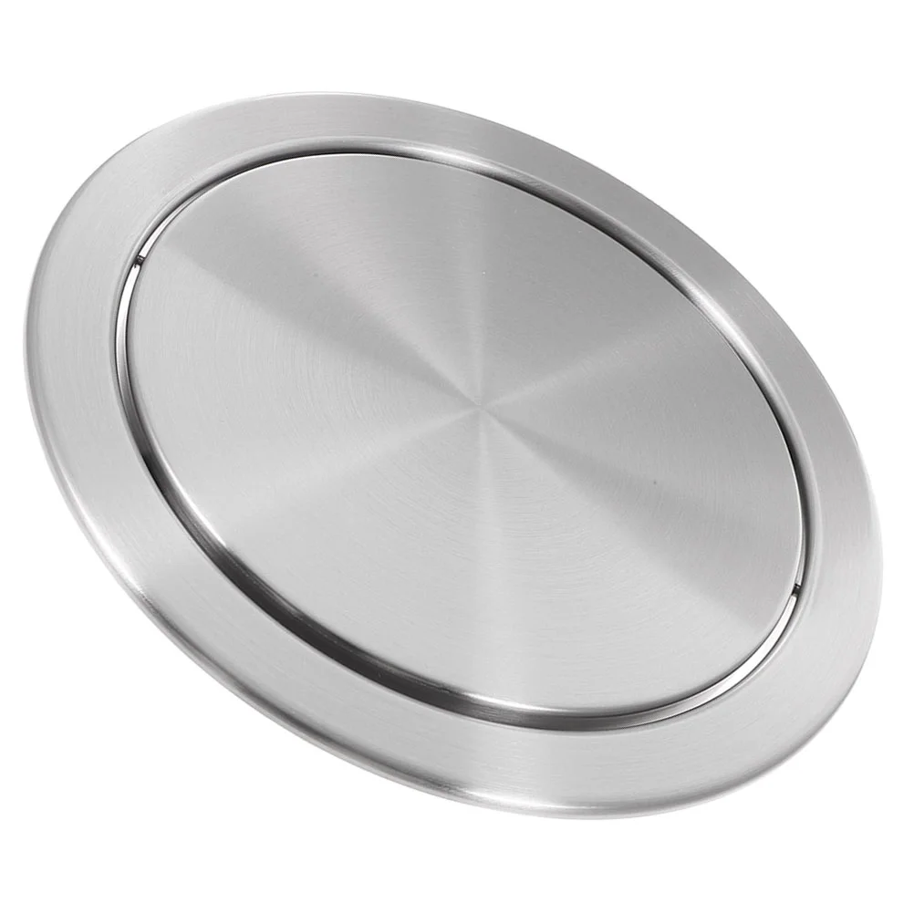 

Trashcan Rubbish Bin Embedded Lid Garbage Flipping Cover Replacement Waste Accessory Household Silver for Home Kitchen