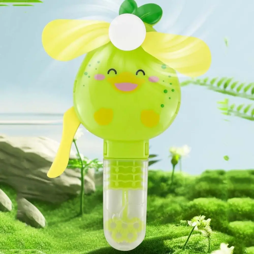 Guest Gifts Bubble Water Hand Pressure Bubble Fan Cartoon Comfortable Fruit Shaped Fan Portable Cute Mini Fan Camping