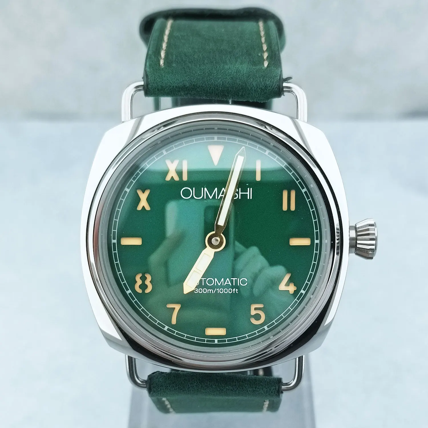 46 مللي متر ساعة رجالي دليل لف النورس ST3600 حركة الياقوت الزجاج مقاوم للماء 316L الفولاذ المقاوم للصدأ ساعة مخصصة