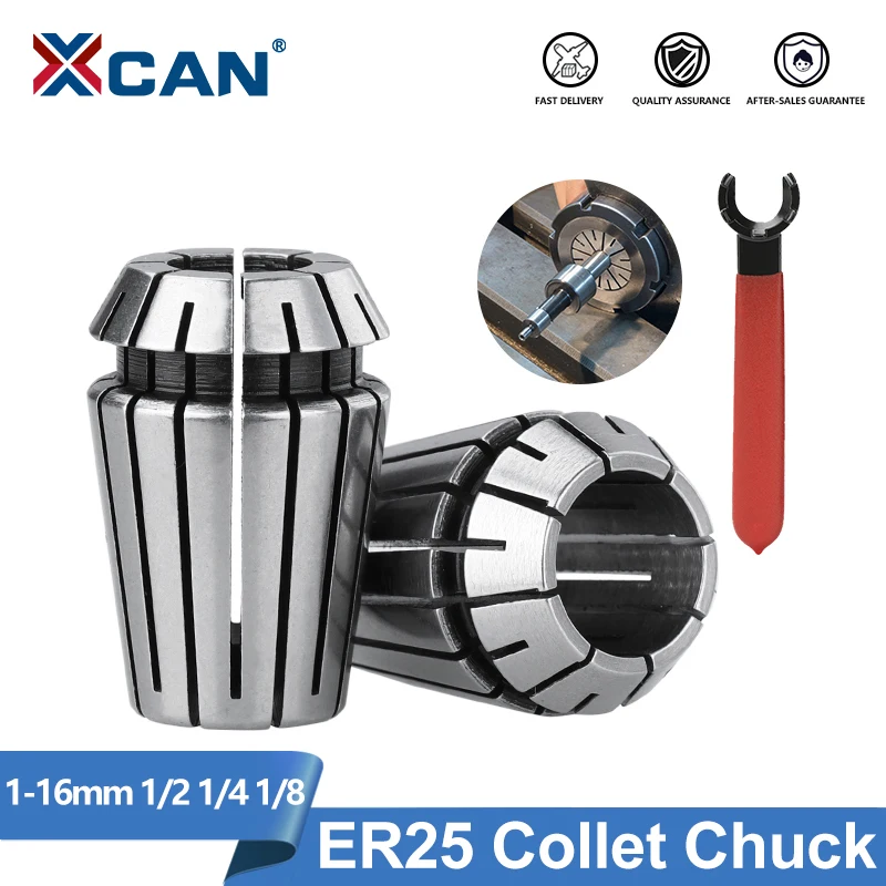 XCAN Tool Holder ER25 Collet Spring Collet Chuck 1mm-16mm for CNC Engraving Machine Mill Lathe Tool Spindle Motor ER25 Wrench