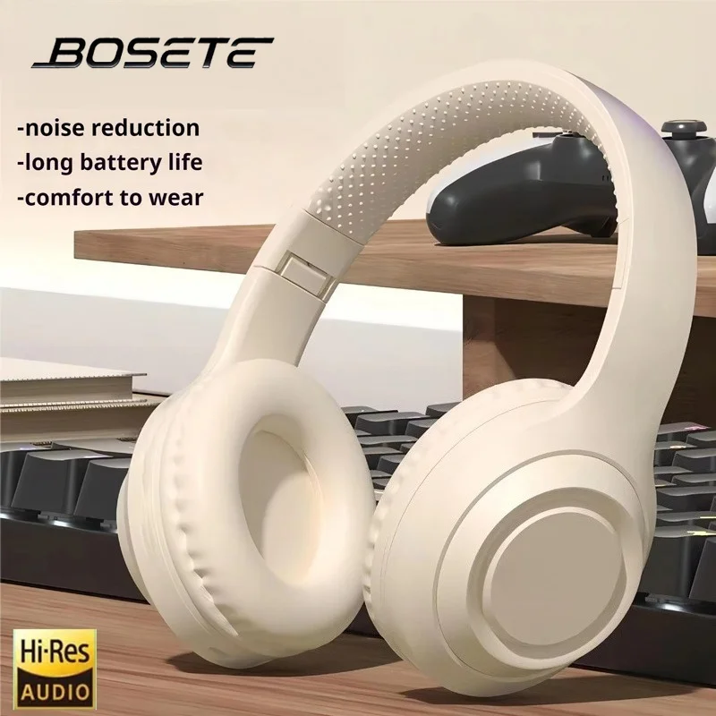 Original Bosete Over-ear Wireless Headphones Bluetooth 5.3 Foldable Computer Earphones Noise Cancellation HIFI Stereo Headset