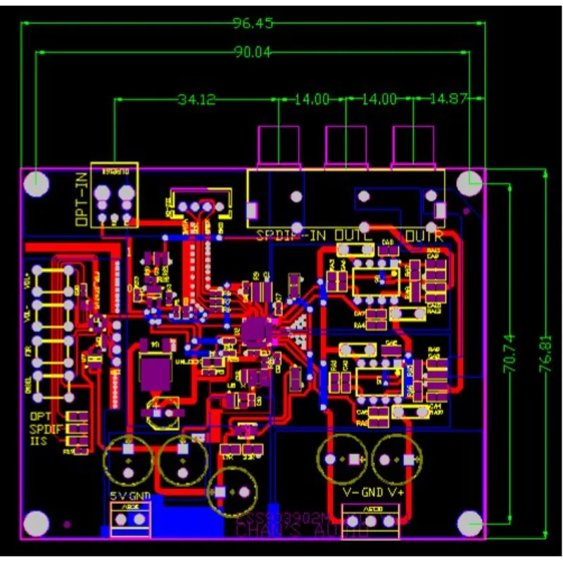 ESS9039Q2M DSD Soft Control Decoding Board DSD Hard Decoding Support DSD1024/PCM768KHZ