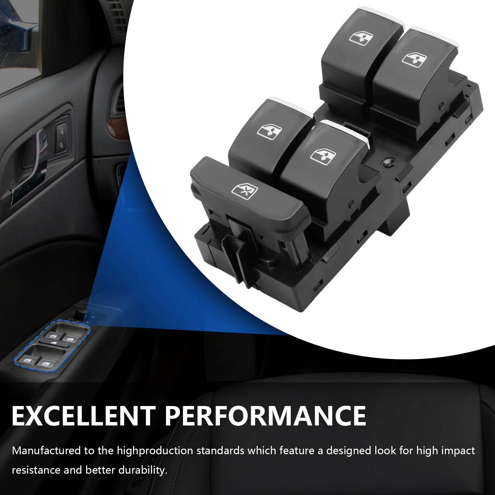 

White/Red Light Electric Power Window Main Control Button Window Switch for VW Golf MK7 Passat B8 Seat Leon 2013-2018 5G0959857
