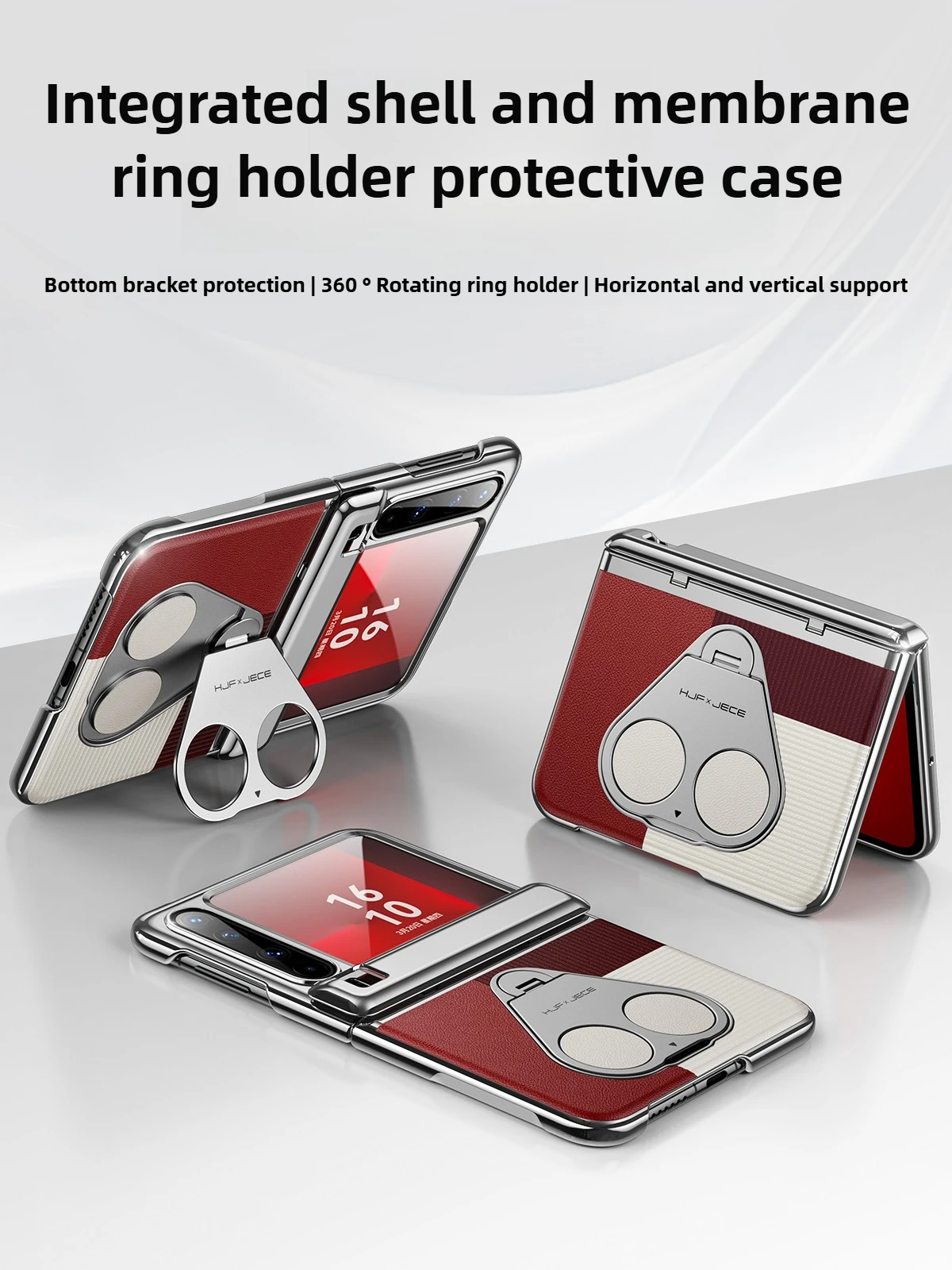 

[Shell and film integration] for Huawei Pura X Case new ring rotating bracket with central axis protection Genuine Leather Case