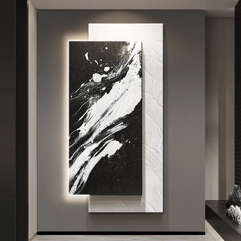 Modern Minimalist Entrance Decoration Painting Abstract Corridor Hanging Painting High-end Entrance Texture Wall Lamp Painting