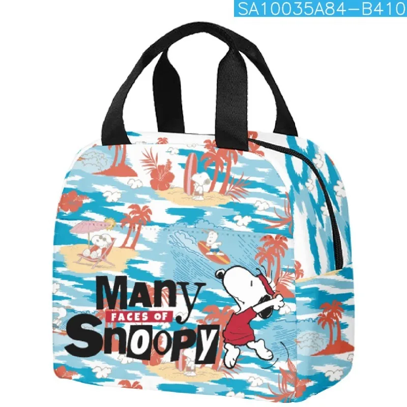 2024 Snoopy Lunch Bags for School Office Portable Bento Bag Food Warmer Large Capacity Handbag Cartoon Picnic Bento Storage Bags