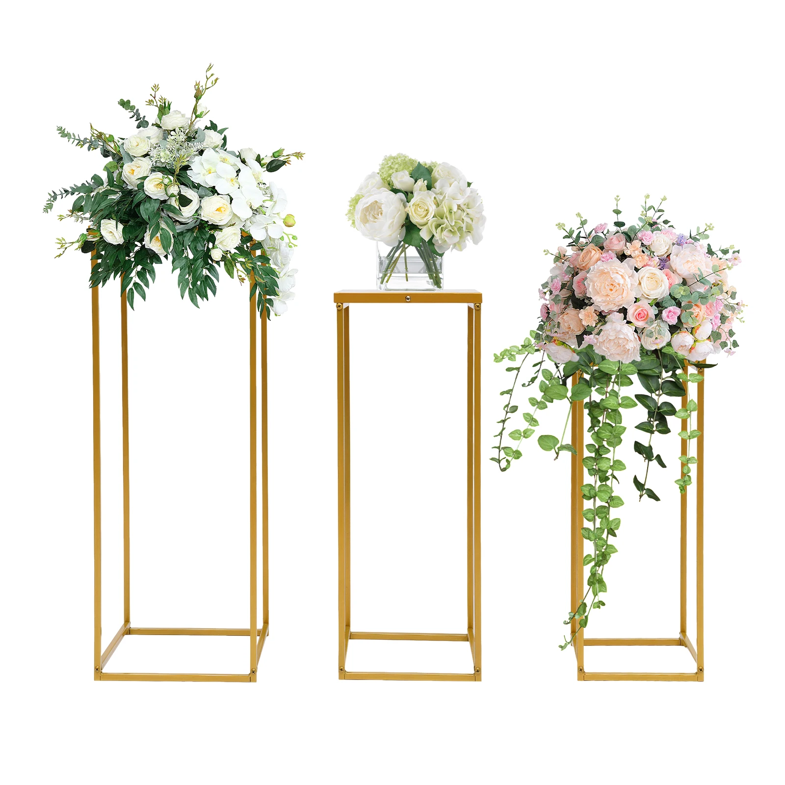 3 조각 황금 (50-70cm) 브래킷 고하중 상품 디스플레이 랙 장식 꽃 케이크베이스 쌓을 수있는 스토리지