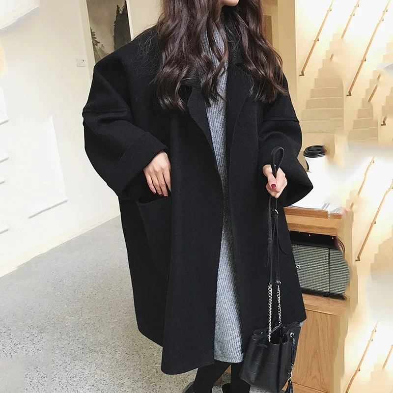 Beautyblue Winter Woman Outerwear New in Coats & Jackets Buttoned Pockets Long Sleeves Notched Collar Elegant Female Woolen Coat