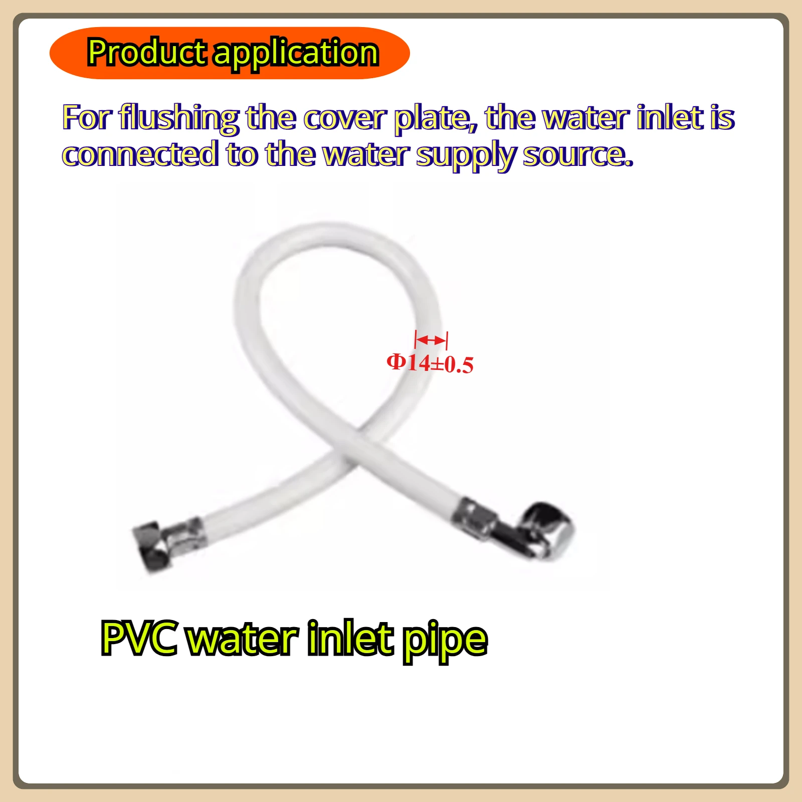 Universal Intelligent Toilet Seat Inlet Hose, 1/2 Inch PVC with Brass Connector, Extension Water Pipe for Bidet Seat