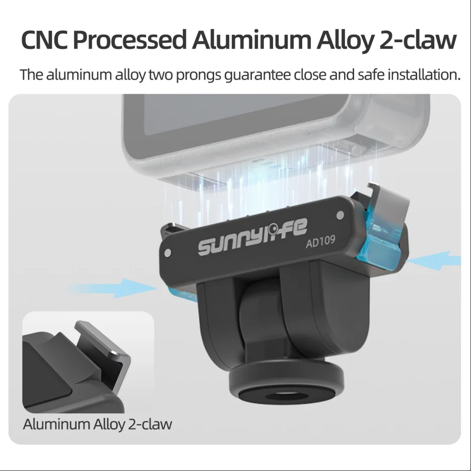 

Sunnylife Dual-Direction Magnetic Mount With 1/4 Screw Adapter For DJI OSMO NANO/Action6 180° Adjustable Magnetic Bracket