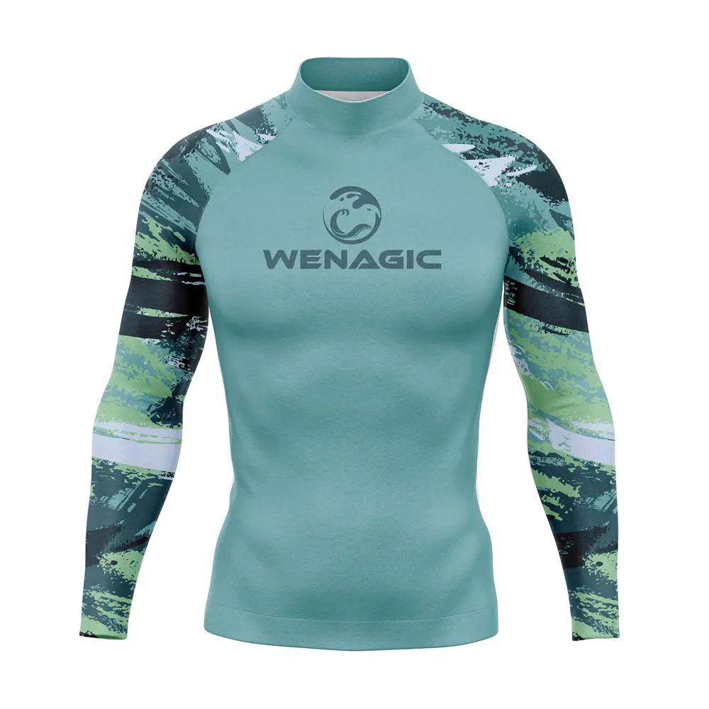 2XS-4XL UV Protection Lycra Rashguard Men Long Sleeve Swimsuit Swim Rash Guard Quick Dry Surf Driving T Shirt For Swimming New