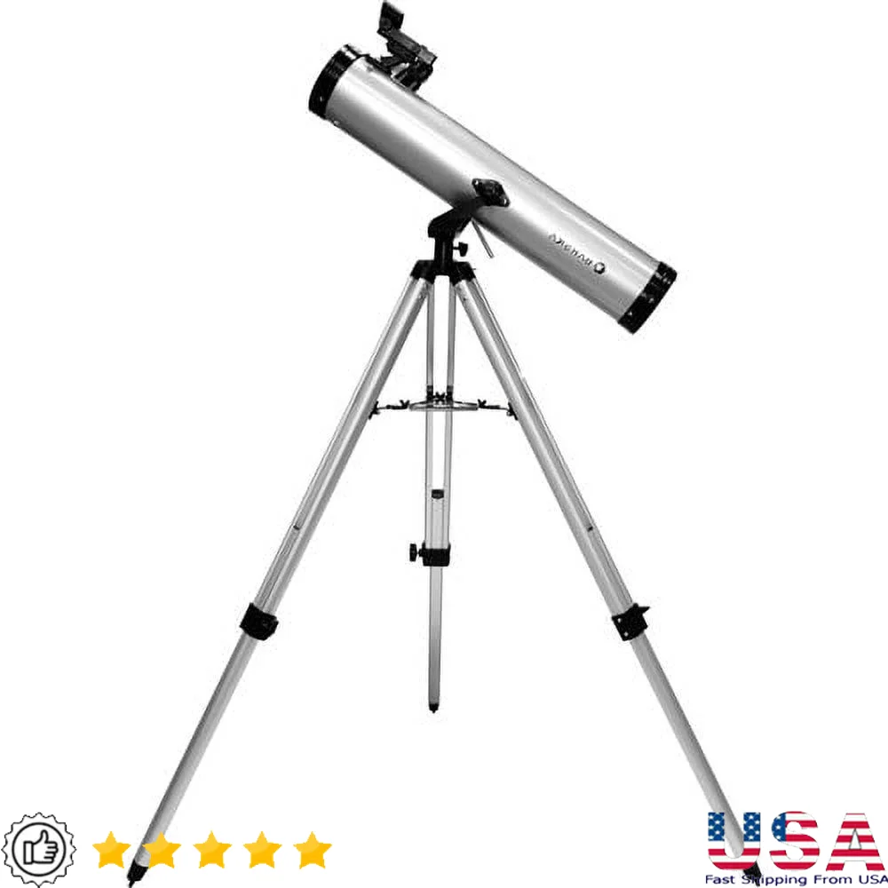 

Рефлекторный телескоп Starwatcher 70076, мощность 525x со сменными окулярами, крепление Altazimuth, алюминиевый штатив, глубокое небо