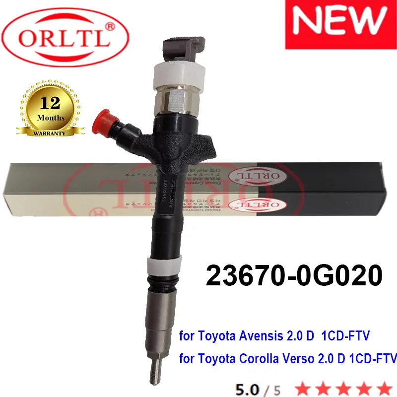 ORLTL-inyector de motor diésel 23670-0G020, 236700G020 23670 0G020 para DENSO Toyota Avensis Corolla RAV-4 2,0 D4D, nuevo