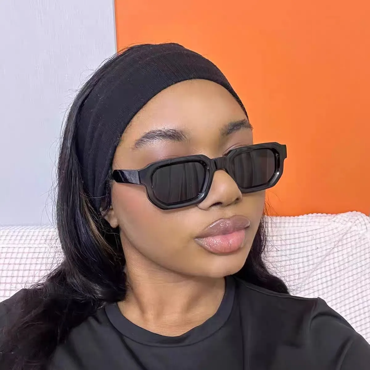 المشي لمسافات طويلة 1/4 مجموعة إطار صغير مربع مكافحة نظارات الضوء النساء لطيف العلامة التجارية تصميم ظلال ملونة الإناث أزياء بسيطة نمط النظارات