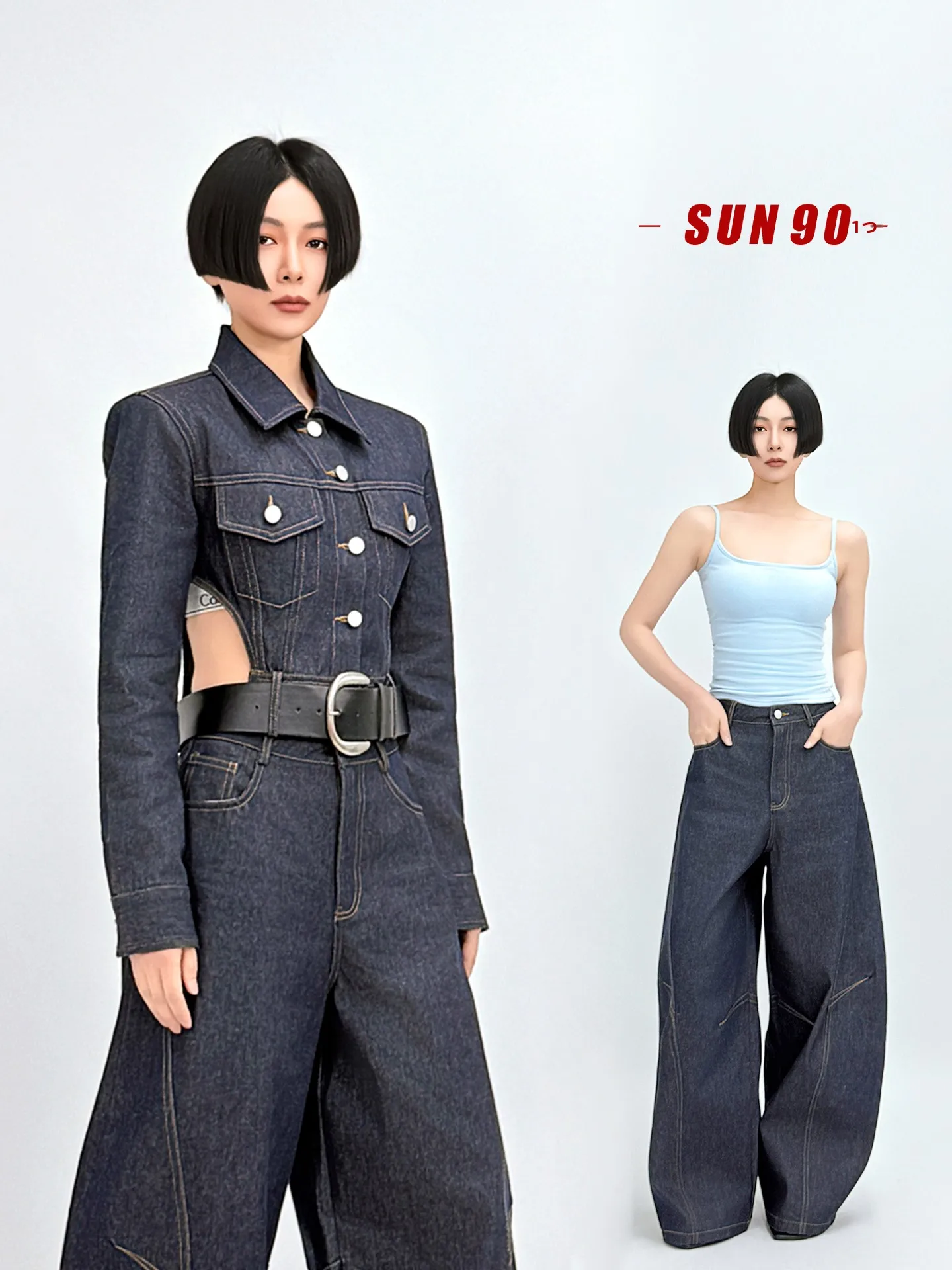 

Ретро-джинсовый комплект: женская куртка и шорты с высокой талией, весенне-осенний костюм из двух предметов, хлопковый материал, застежка на пуговицах, модный дизайн.