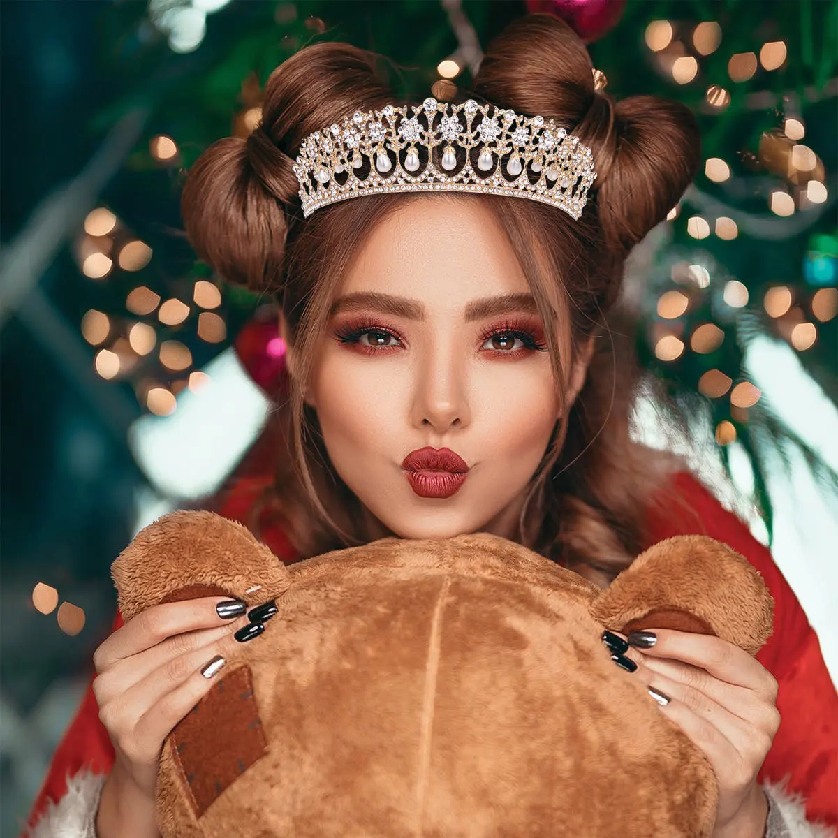 

1Pcs Bride Hair Hoop Rhinestone Crown Headdress Long Lasting Use Exquisite Details Romantic Gift for Female Friends