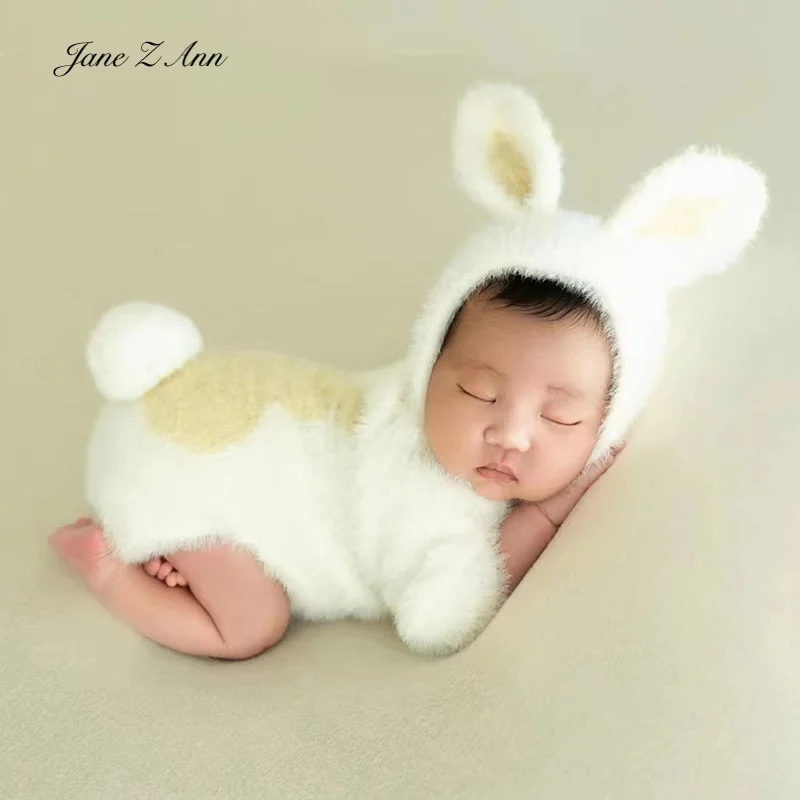 Rabbit costume 2 sizes newborn/ 3-6 month Photography Props Bunny outfits infant baby Easter holiday clothes hat+bodysuit