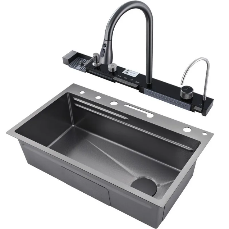 Honeycomb sink household 304 stainless steel single slot multi-functional rain set y