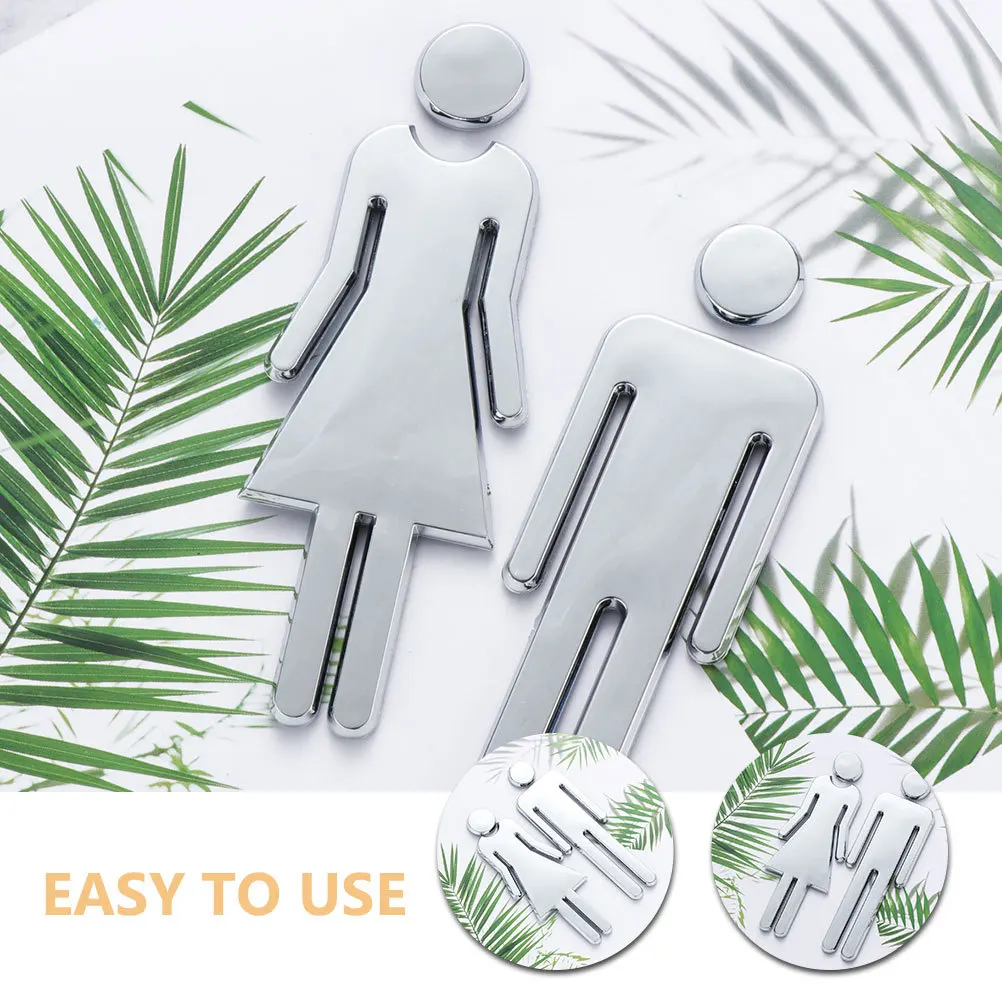 

Door Signs For Bathroom Washroom Acrylic Mirror Finish Modern Toilet Identification Plate Farmhouse Bath Sign