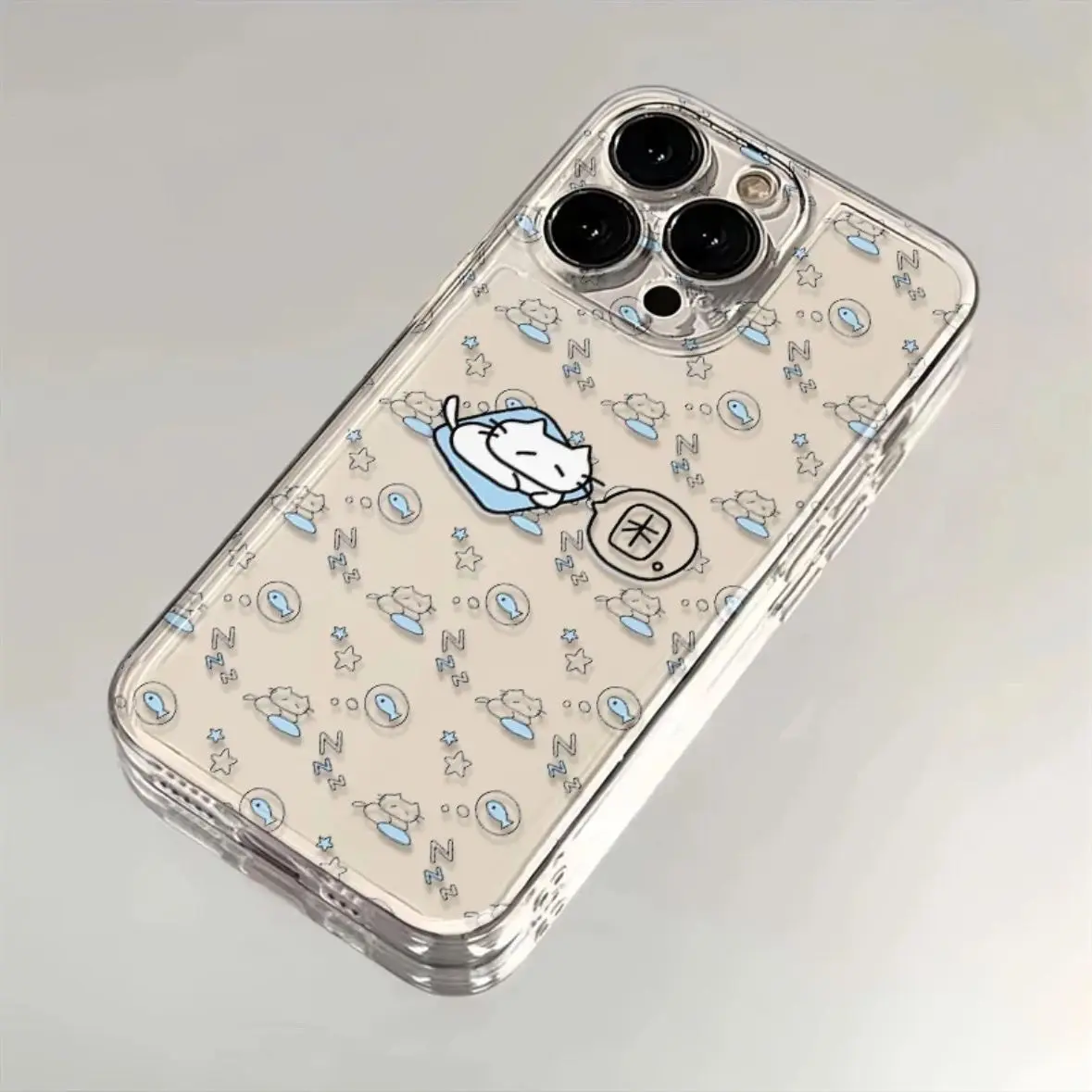 Cute Full Screen Kitten Fish Phone Case For OPPO Reno 12F 12 7 11 11F 10 2F 4 8 8T 8Z 7Z 7 6Z 6 5 Pro Plus 4G 5G Clear TPU Cover image 3