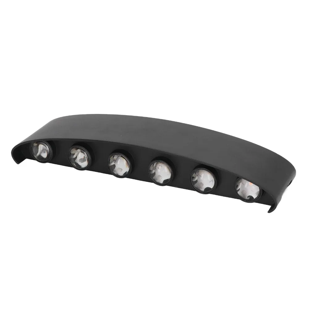 Modern 12W LED Wall Light 12 Lamp Beads Warm White Light LED Wall Lamp 86-265V Matte Black Wall Light Porch Lighting