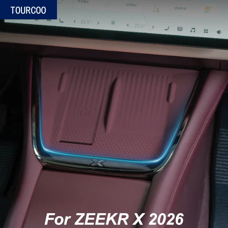 For ZEEKR X 2026 Silicone Anti-slip Wireless Charging Protective Pad Mat Car Interior Styling Modified Accessories