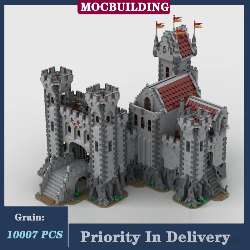 MOC City Red Lion Castle II Model Building Block Set Street View Architecture Collection Series Toy Gifts