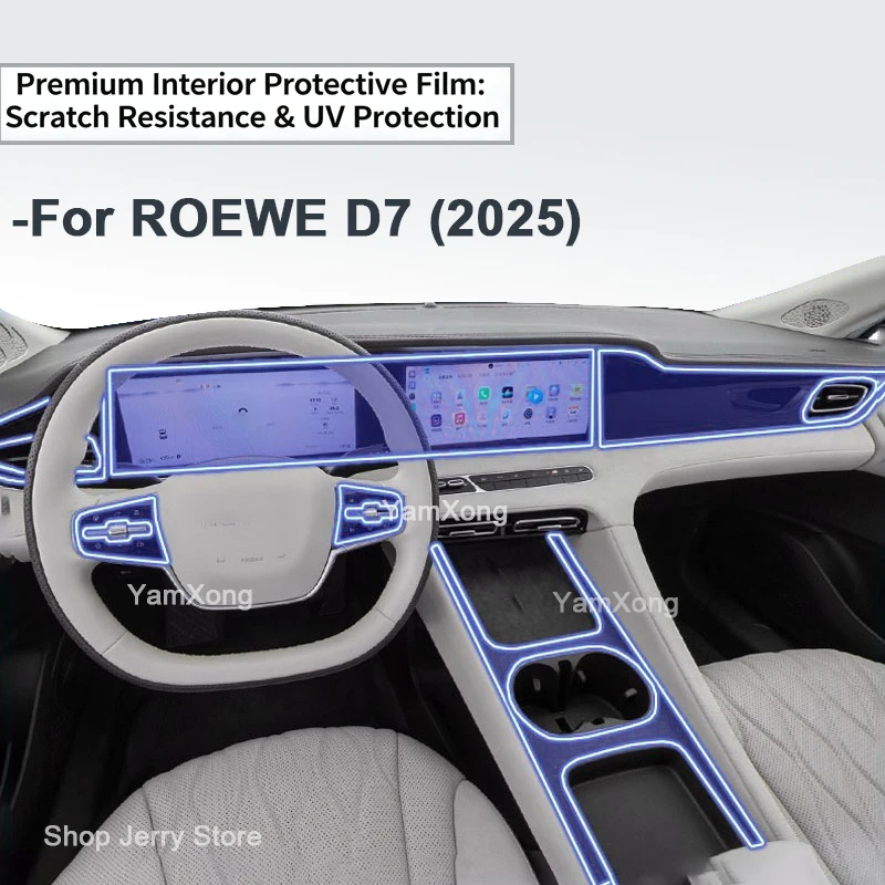 

For ROEWE D7 2025 Car Interior Screen Protector HD Clear Anti-Scratch Film for Touchscreen Navigation Radio Dashboard