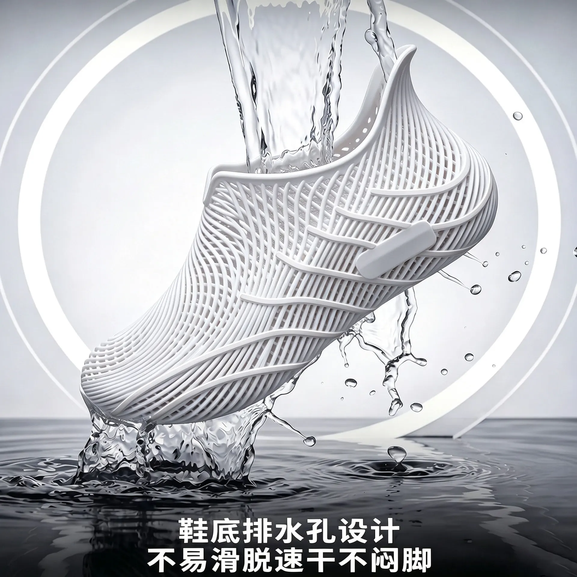 Summer Men'S 3D Printed Casual Shoes Are Breathable Hollow And Comfortable EVA Soft Soled Hiking Shoes Suitable For Daily Wear