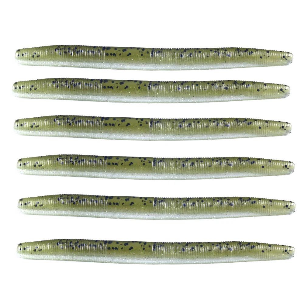 Weicher Wurm-Angelköder 4,3 Zoll Silikon-Stickbait Ned Rig Wacky Rig Künstlicher Köder für Barsch Professionelle Angelausrüstung