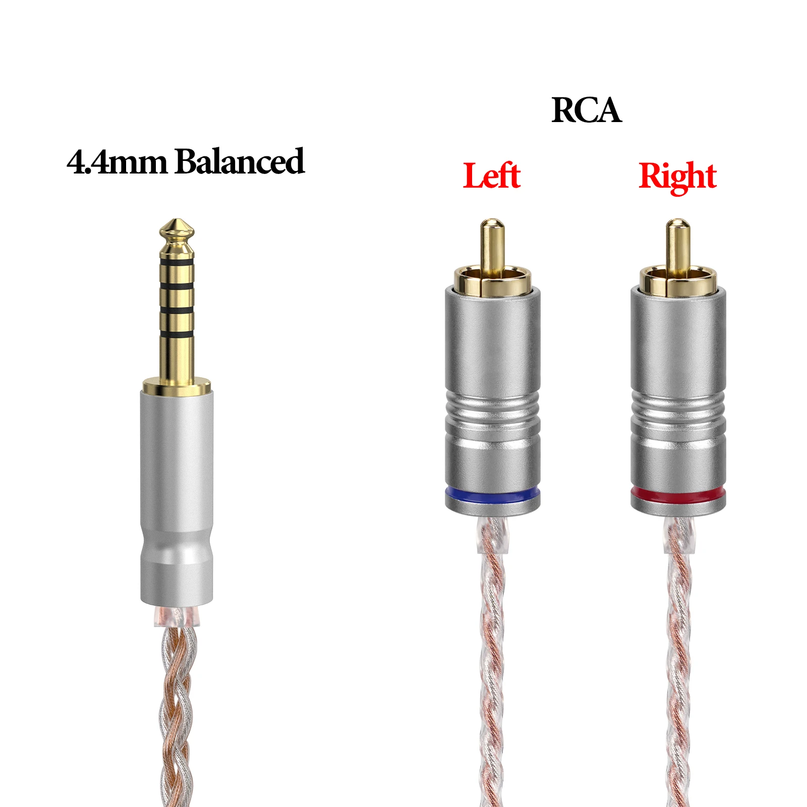 Geekria 4.4mm Balanced to Dual RCA Audio Cable, OCC Copper Silver-Plated Upgrade Cord, HiFi Stereo Interconnect for DAC (3.3ft)
