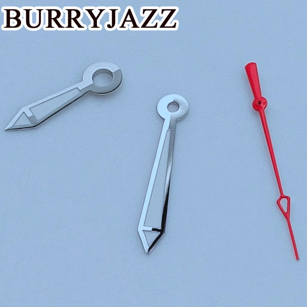BURRYJAZZ NH35 NH36 NH38 7S26 7S36 4R35 4R36 Watch Hands Silver Red Hands Green Luminous