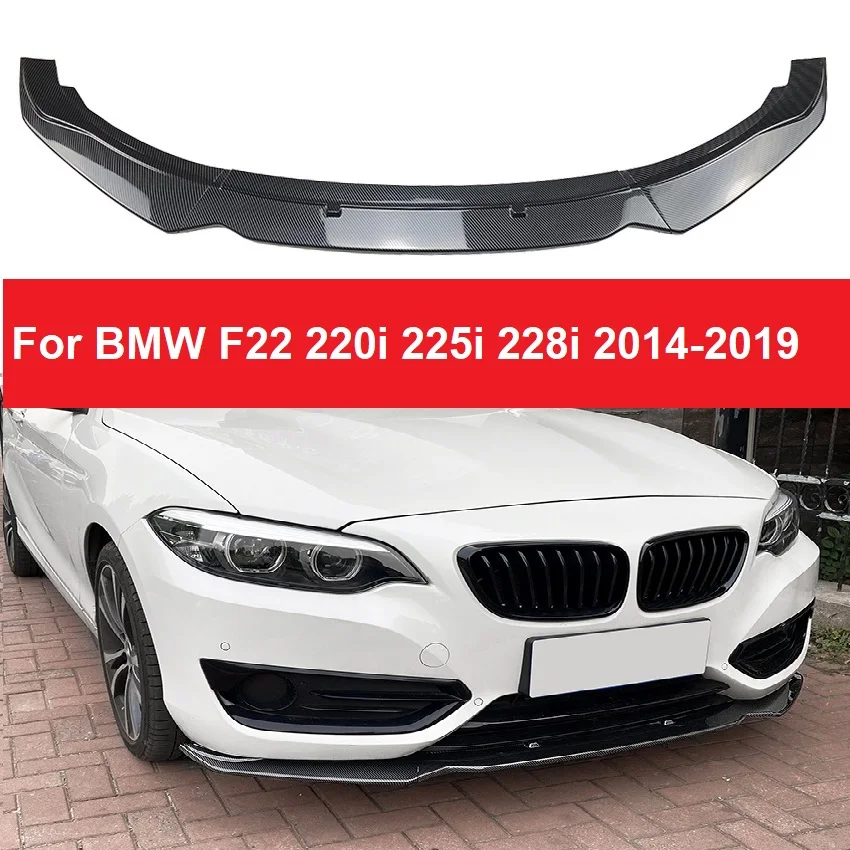 

3Pcs Car Front Bumper Spoiler Lip For BMW F22 220i 225i 228i 2014-2019 Front Bumper Spoiler Lip Splitter Bumper Canard Lip