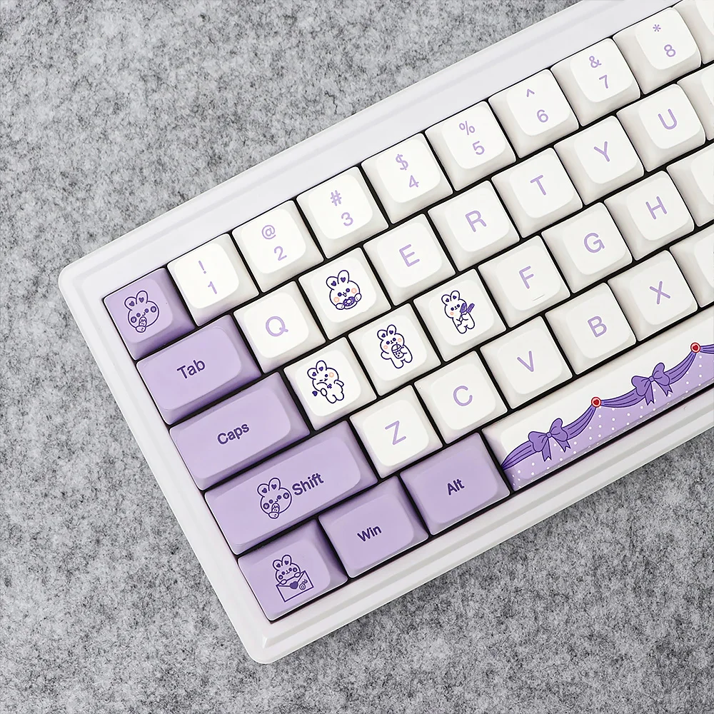 Imagem -03 - Lavanda Coelho Tema Pbt Xda Keycaps Cap Teclado Mecânico 7u Split Barra de Espaço Adequado para Dz60 Rk61 64 Gk61 68 75 84 98 Gmmkpro