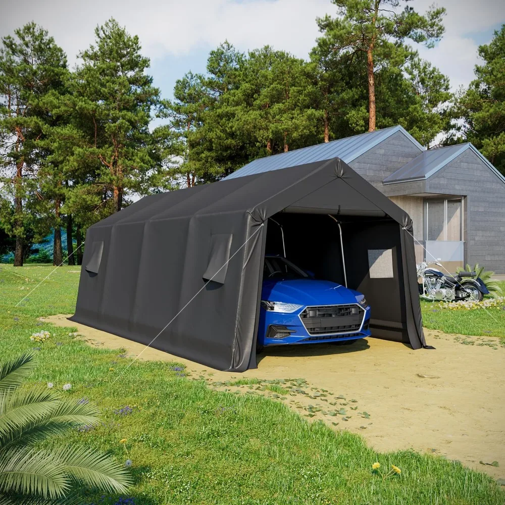 

10 x 20 FT Heavy Duty Carport, Portable Garage with All-Steel Metal Frame & Vents, Anti-Snow Car Canopy Outdoor Storage Shelter