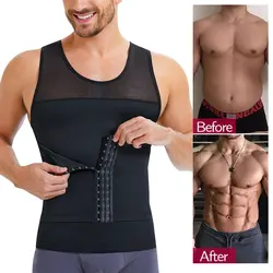 Mens Body Shaper Compression Vest Abdomen Shapewear Tummy Control Slimming Sheath Gynecomastia Shapers Waist Trainer Tank Tops