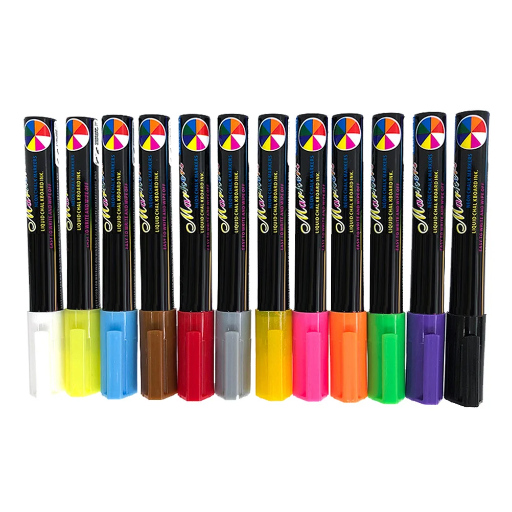 

12Pcs Erasable Liquid Chalkboard Markers Premium Fluorescence Marker Pen for Whiteboard Chalkboard Fluorescent Highlighter