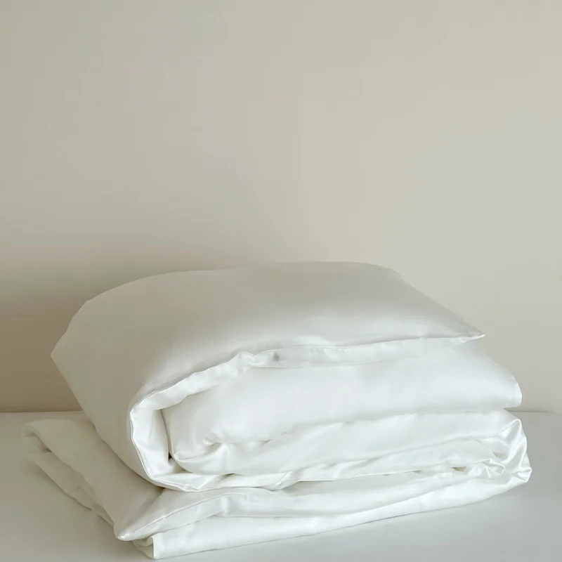 1PC Luxury Brief Duvet Cover Silky Solid White Lyocell Quilt Cover Home Dorm Soft Breathable Single Comforter Bag 150*200cm