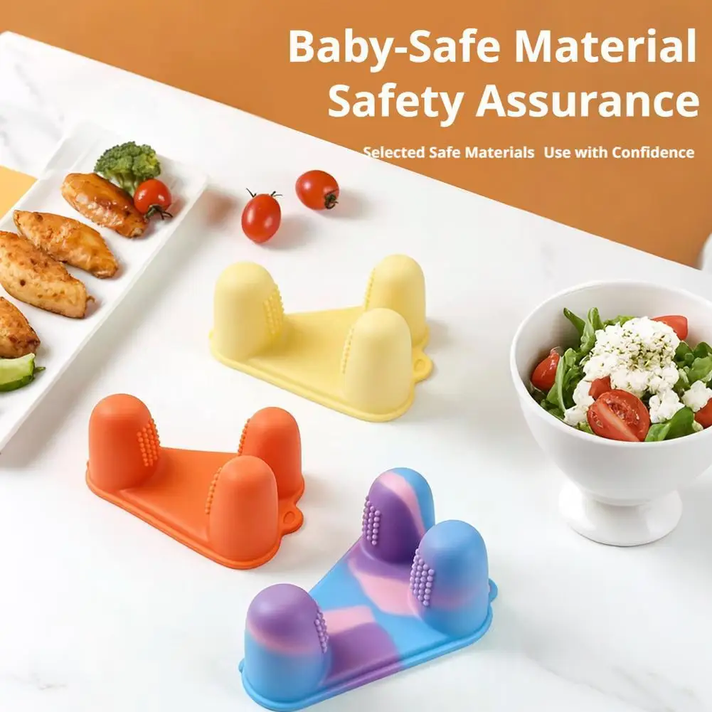 Oil-proof Mini Silicone Finger Cover Portable Non-slip Heat Resistant Food Clips Dirt-proof Finger Cots Finger Food Tong