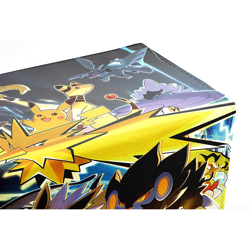 Gacha صندوق بطاقات متين صندوق أفقي مع صينية النرد 100 + صندوق تخزين البطاقات يناسب بطاقة TCG PTCG الجلدية المغناطيس القابلة للجمع