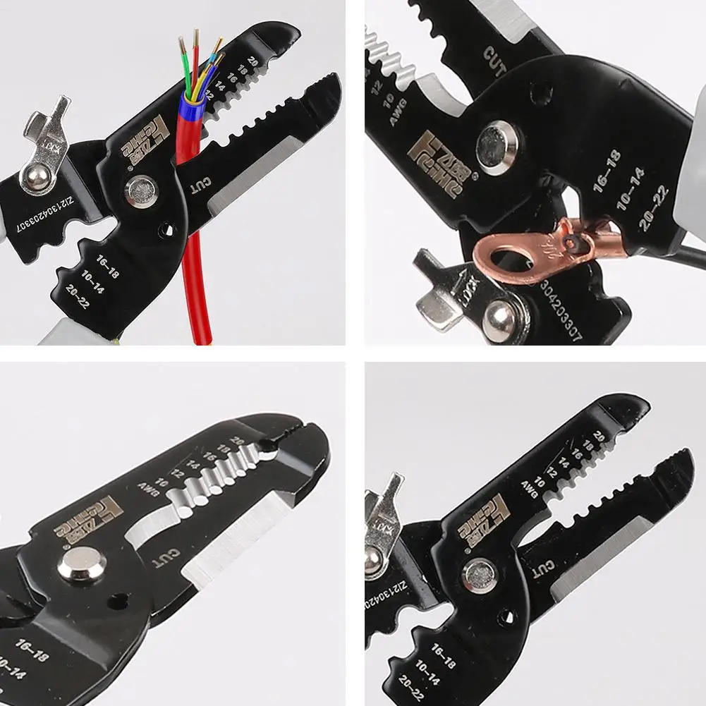 Imagem -02 - Multifuncional Wire Stripper e Alicate de Friso para Eletricistas Fio de Fibra Óptica Puxando e Cortando Alicate de Cabo