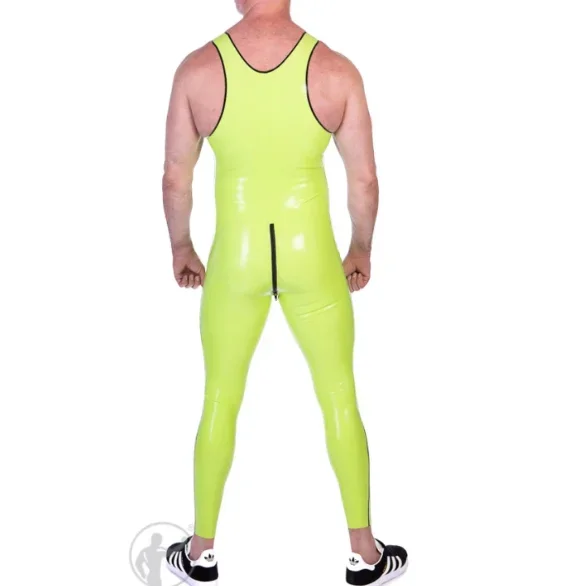 Latex Gummi Rubber Handmade Cool Sports and fitness tight fitting clothing Catsuit  Bodysuit Size XS-XXL