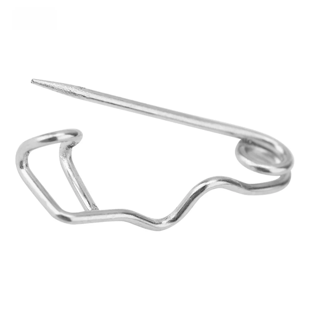 100Pcs Sturdy Metal Steel Wire Safety Pins Silver Easy Insertion Curved Safety Pins Locking Pin Clasps For Quilting