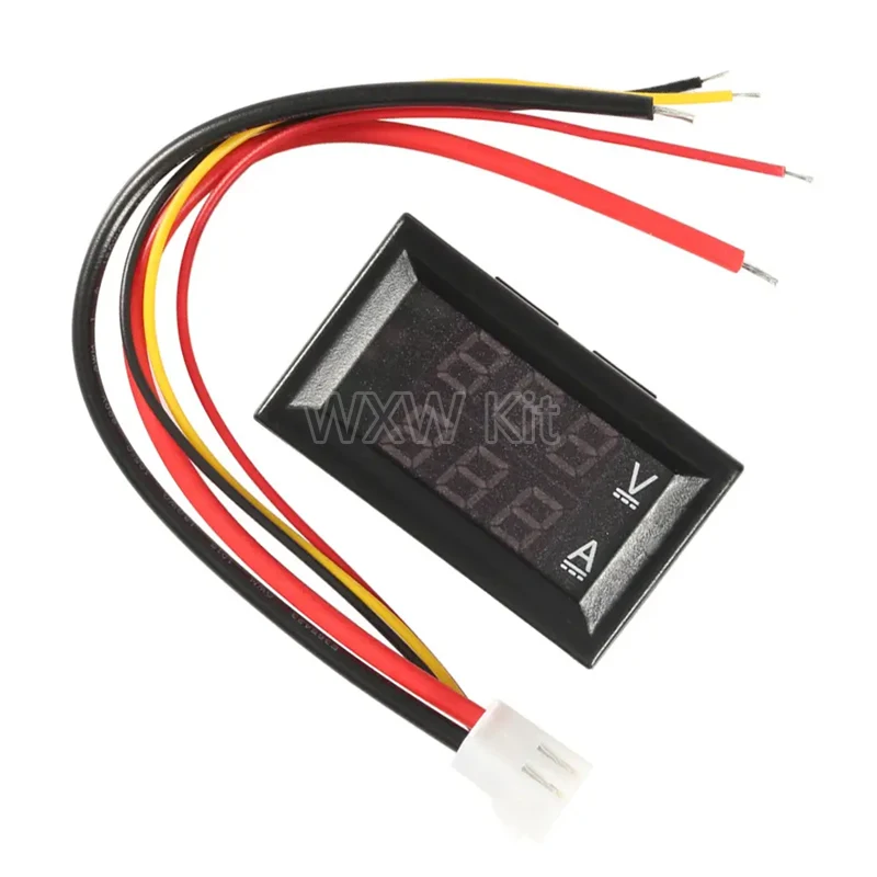DC 0-100V 10A Digital Voltmeter Ammeter Dual Display Voltage Detector Current Meter Panel Amp Volt Gauge 0.28" Red Blue LED
